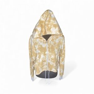 Nike Tan and White Tie-Dye Hoodie